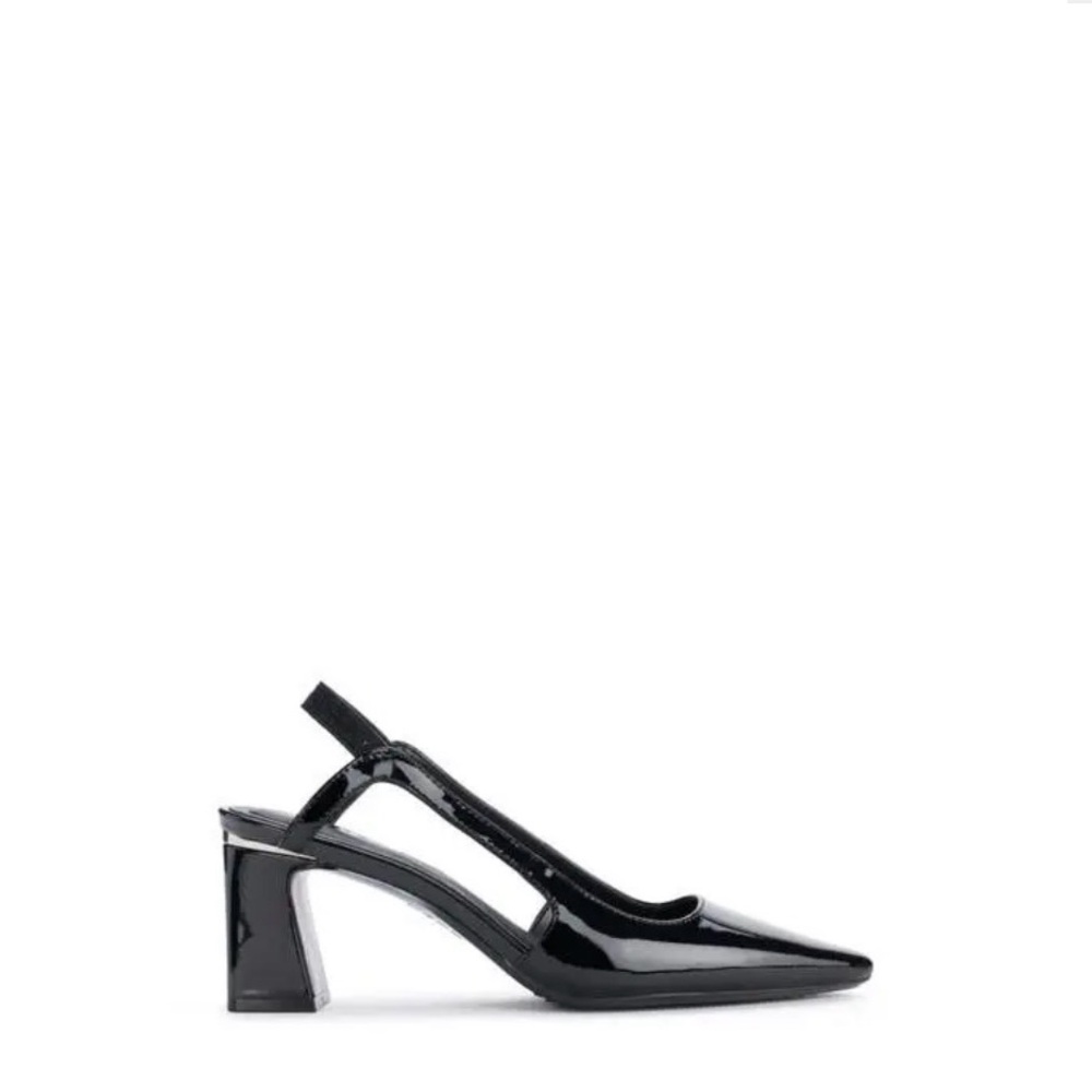 DKNY Sohana Glossy Black Slingback Heels